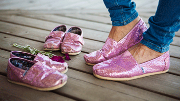 pink glitter toms