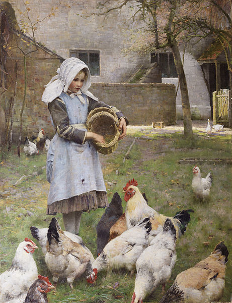 461px-Feeding_the_chickens,_by_Walter_Frederick_Osborne